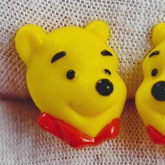 Disney Winnie the Pooh 3D Stud Earrings Vintage 1990s - Picture 2 of 7